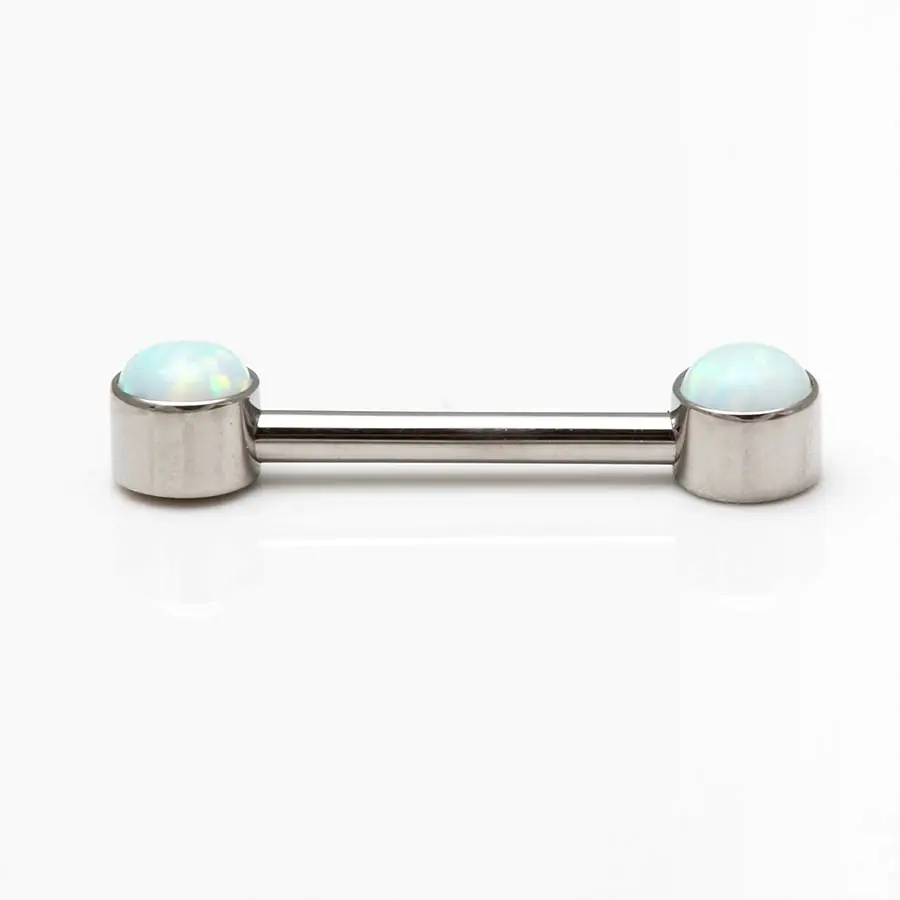 Miniaturbild: LeRoi Brustwarzenbarbell mit Opalen aus Titan