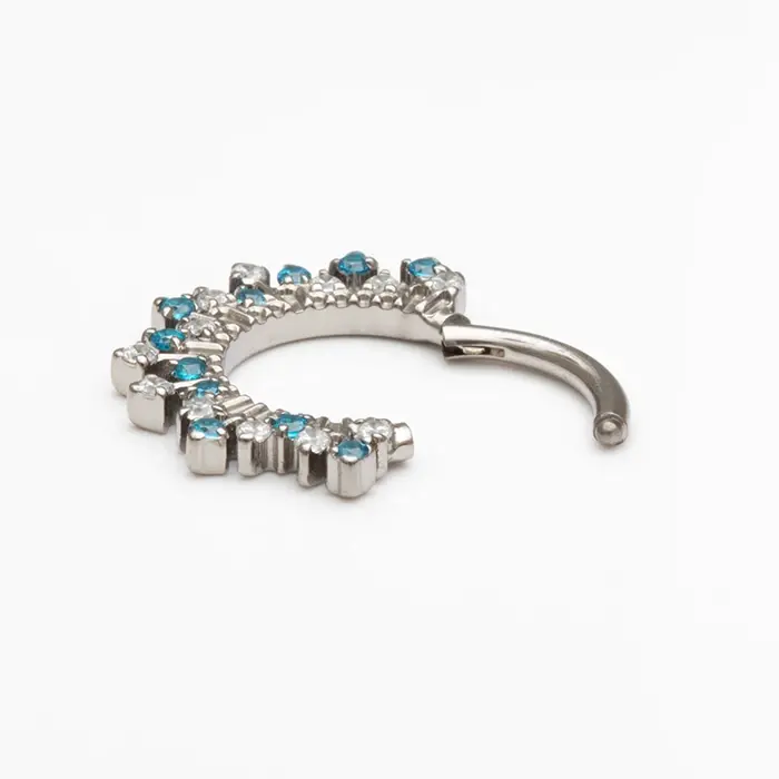 Miniaturbild: Ring für Daith Piercing mit Zirkonia aus Titan