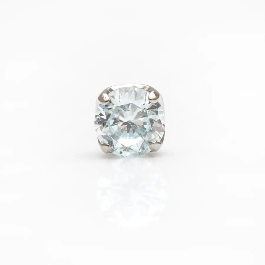 Junipurr Titan Prong Set Zirkonia in Silver Shadow