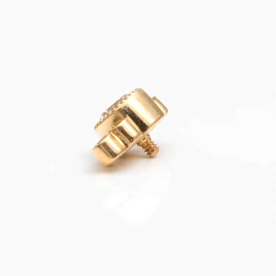 Miniaturbild: Gold Conch Piercing Aufsatz mit Glitzersteinen