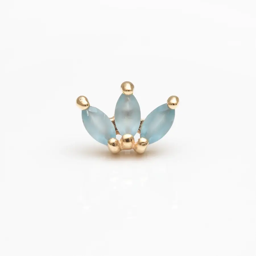 Mini Moet in London Blue Topaz Sandblasted aus Gelbgold von Buddha Jewelry