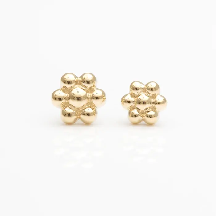 Gelbgold Piercing Aufsatz Beaded Flower von Goldy Luxe