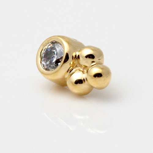 585 Gold Piercing Stift 1,6 Mm Gebogen 11 Mm Länge 4,6 Mm Kugel Mit