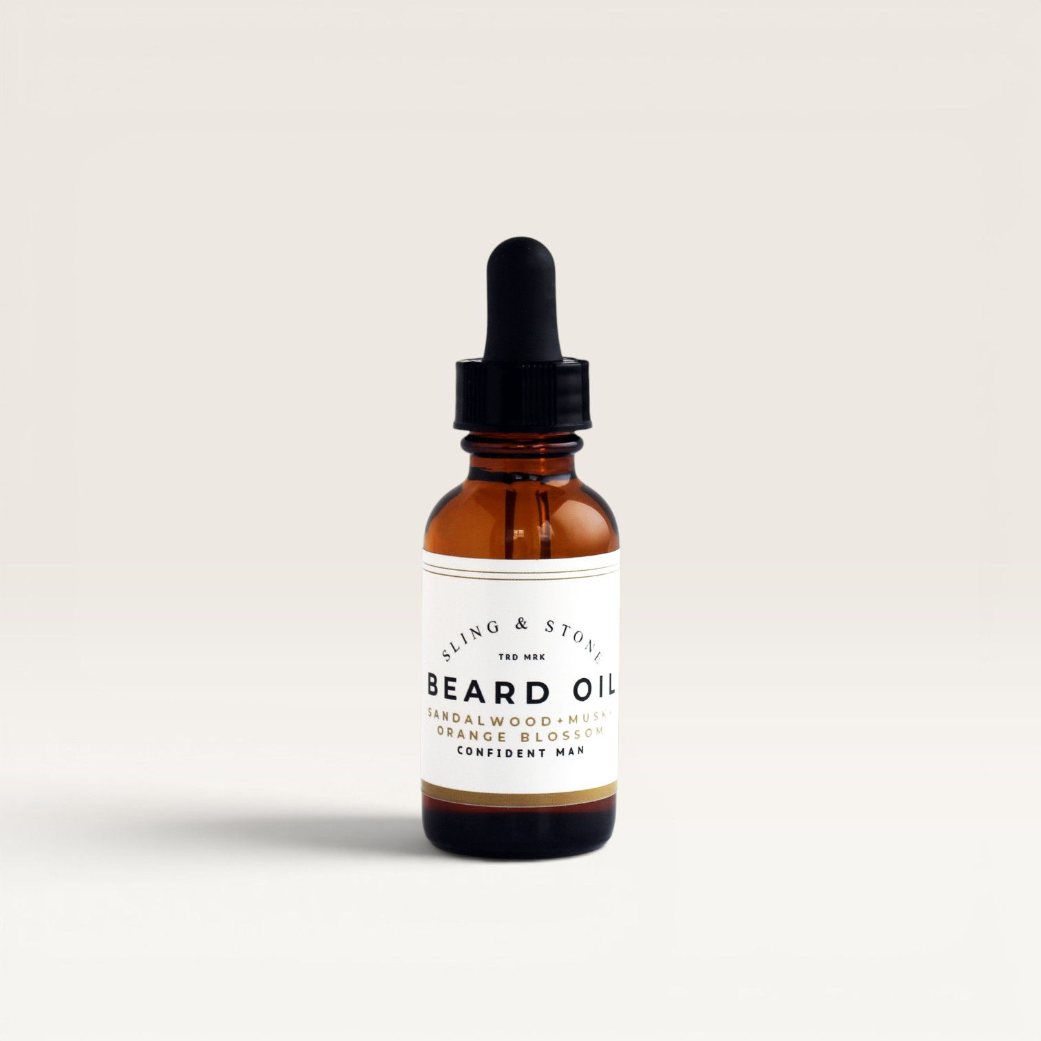 Confident Man Beard Oil Dropper Bottle