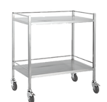 Stainless steel trolley with no drawers and wheels