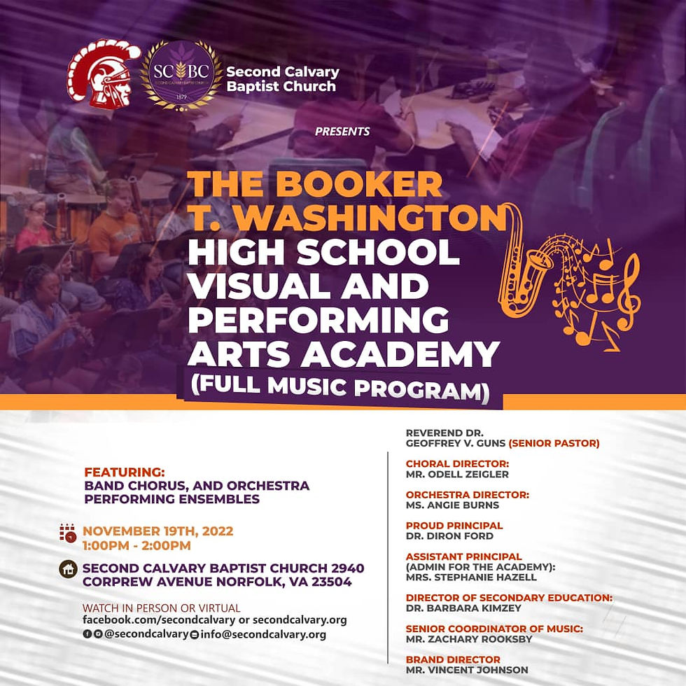 SCBC Presents Booker T. Washington High School Visual & Performing Arts Academy