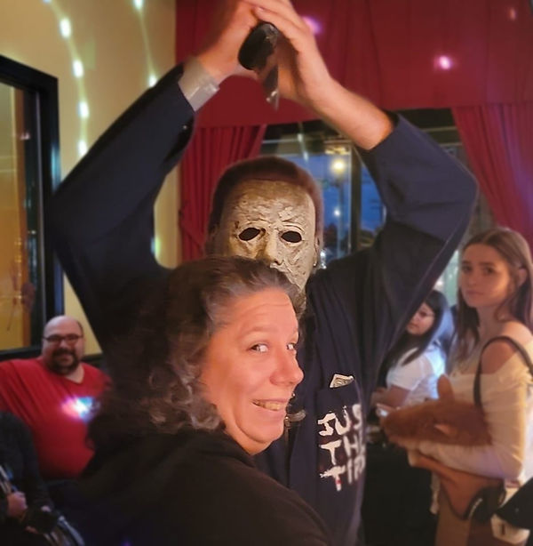 Colleen Tews being attacked by Michael Myers