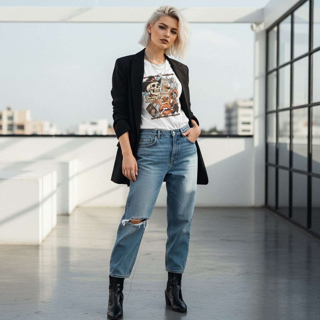 Vintage Western Collage Graphic Heavy Cotton Tee