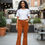 Thumbnail: Solid Vintage Flare Pants
