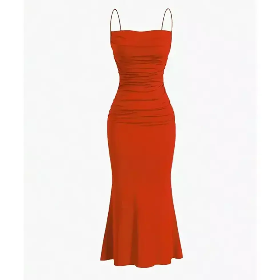 Miniatura: Vestido Vinho Ajustado