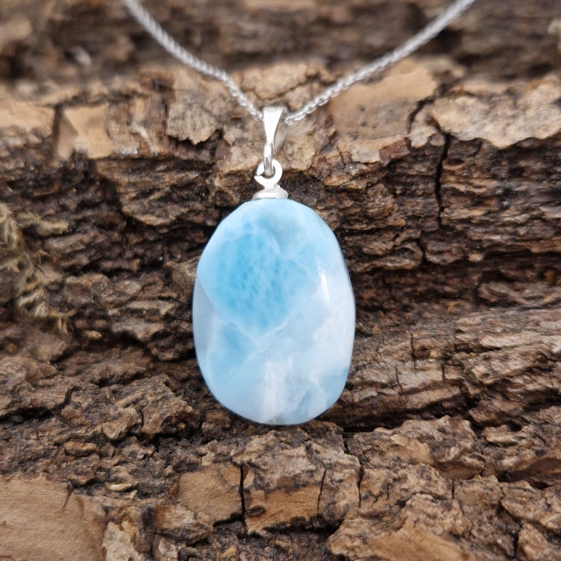 Larimar-Silberkette