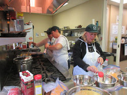 Making lunch for Hikers