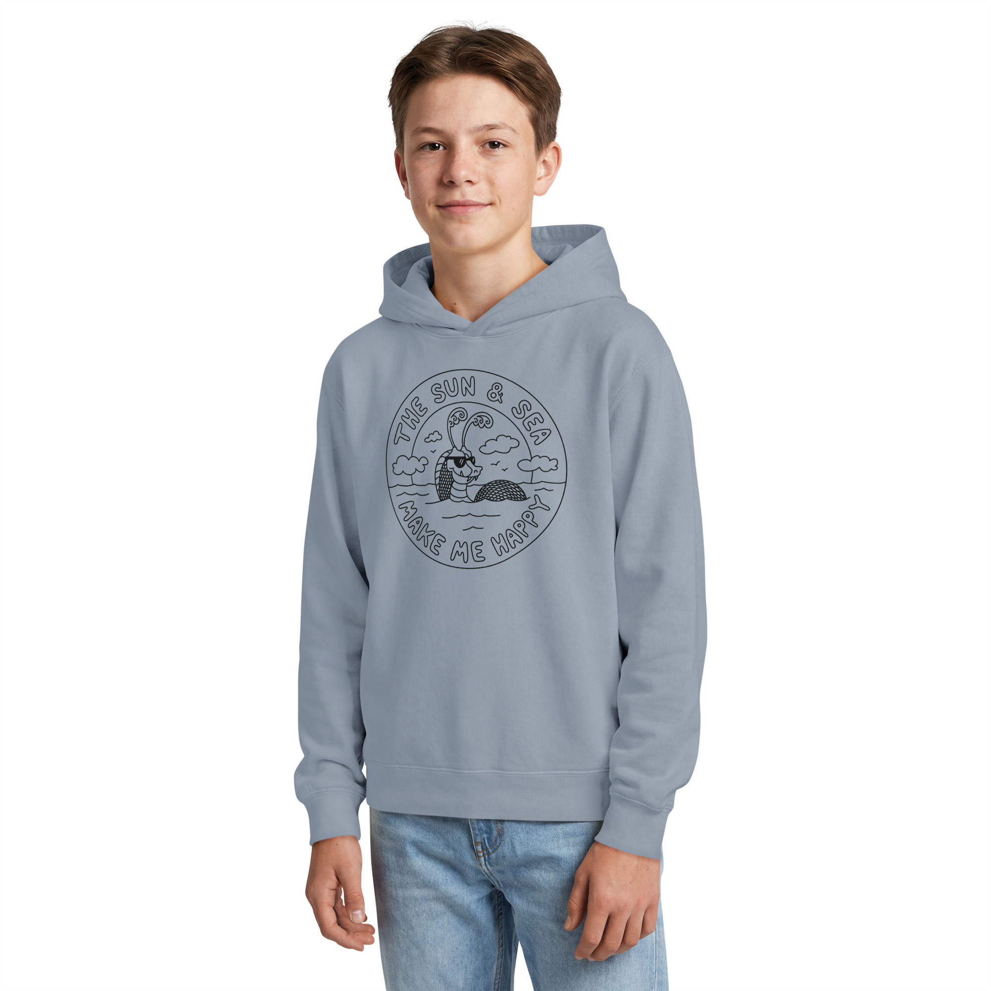 Minimalist Sea Serpent Youth Hoodie