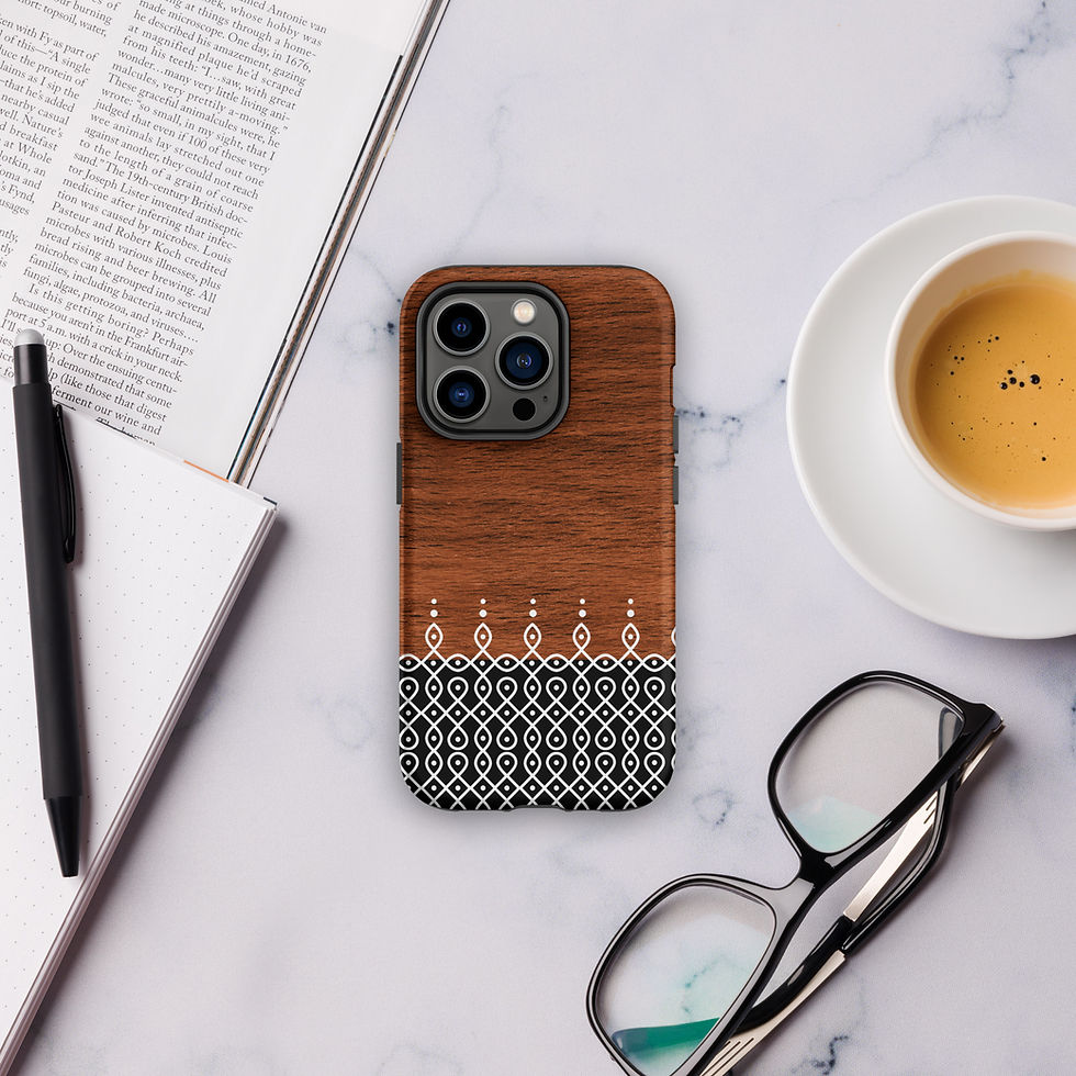 Thumbnail: Tough Case for iPhone® - Kolam - Wood Background