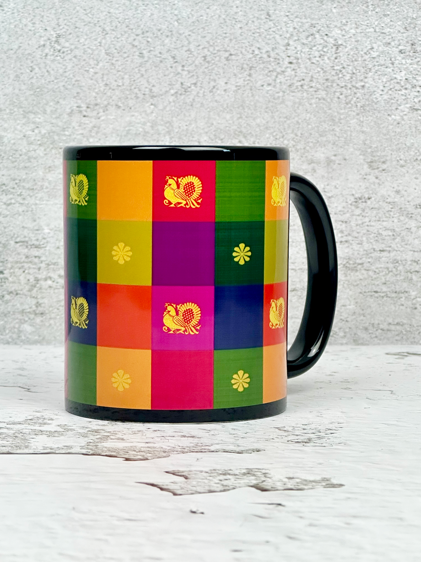 Handloom Saree - Paalum Pazhamum Checks - Ceramic Mug