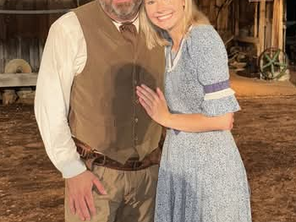Father and daughter play father and daughter in outdoor drama