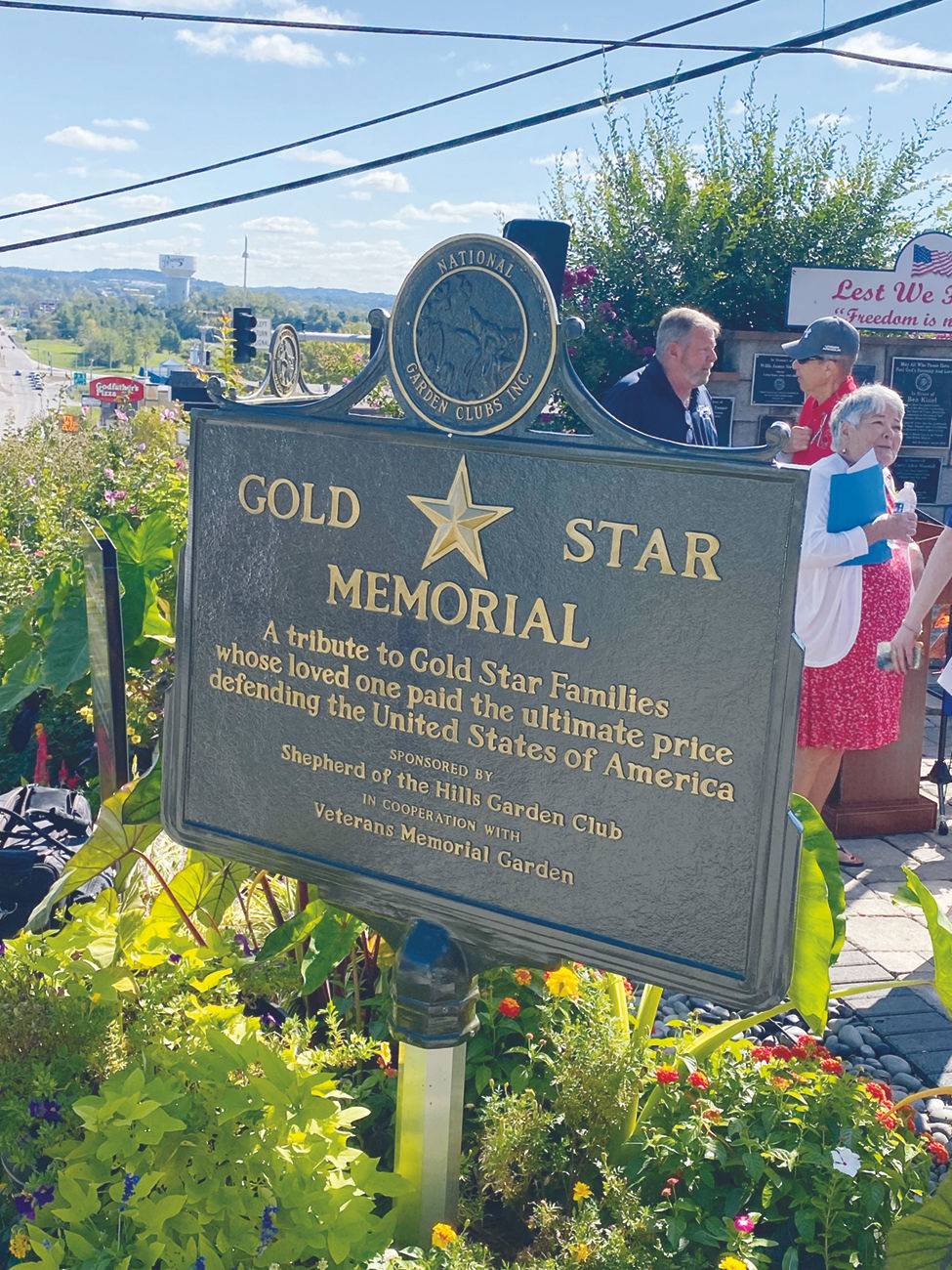 Gold Star Monument dedicated at Veterans Memorial Garden 