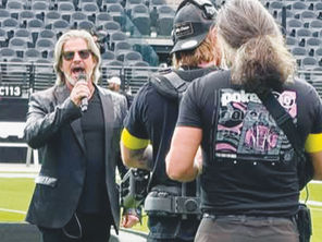 Bucky Heard performs at Las Vegas stadium