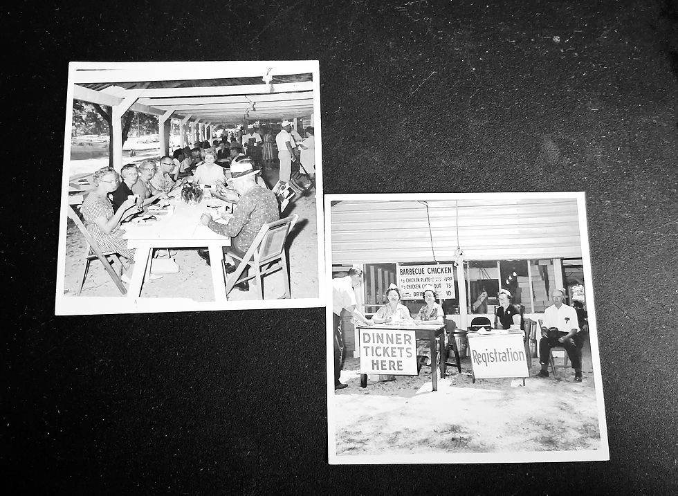 Crowds gather for mouthwatering barbecue chicken - 1952 (Photos courtesy of the Stone County Historical Museum)