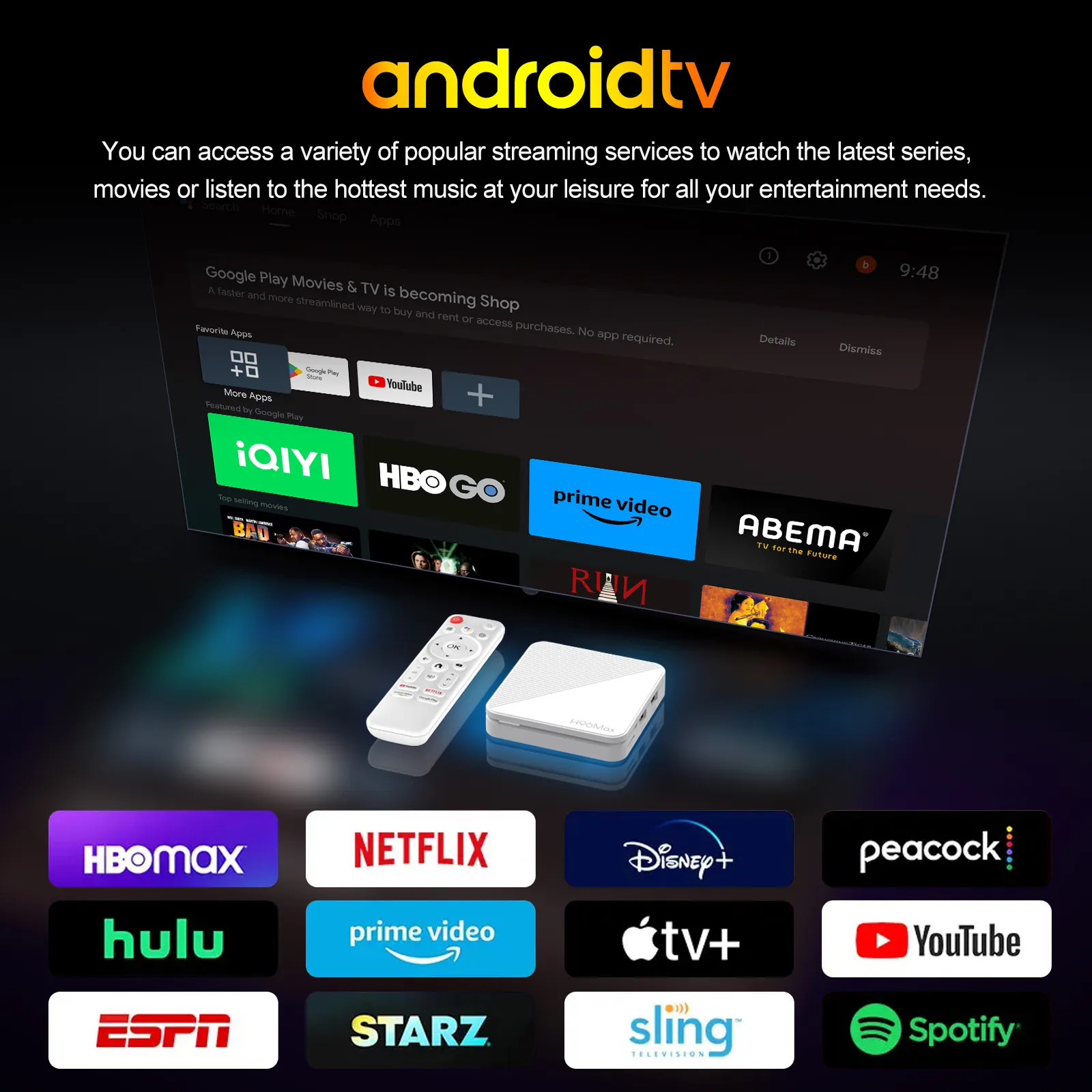 Android TV Box X96 ini Android Box, Sart edia Player con 1GB de RA
