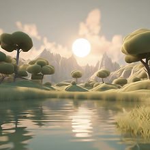 A calming nature scene or a serene landscape