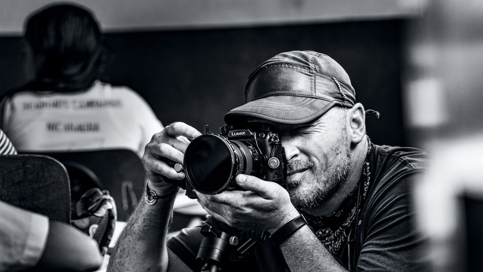 Behind-the-scenes shot of Brad filming "A Long Walk' in Nicaragua for Project Schoolhouse.