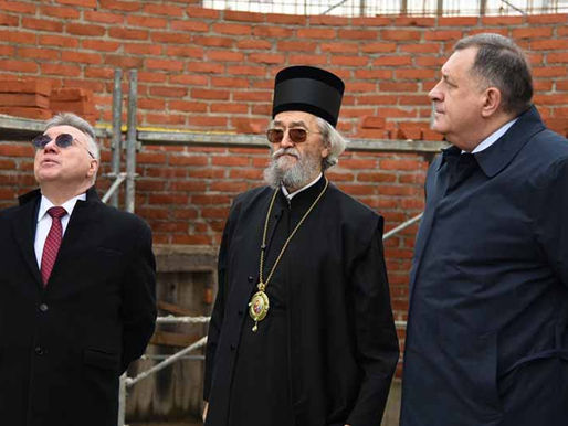 Dodik, Kalabuhov i episkop Jefrem na mjestu izgradnje srpsko-ruskog hrama