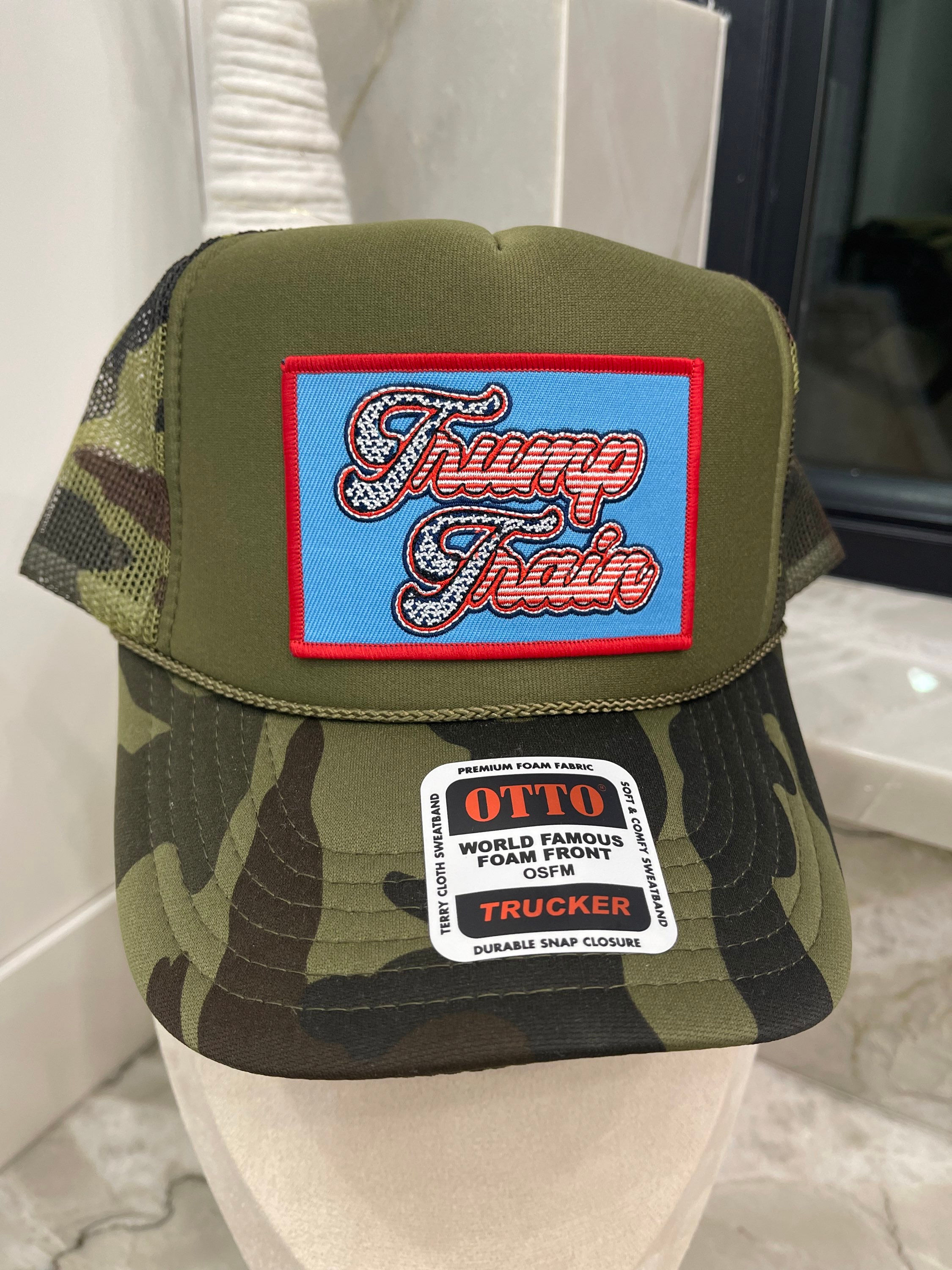 “Trump Train” Camo Trucker Hat