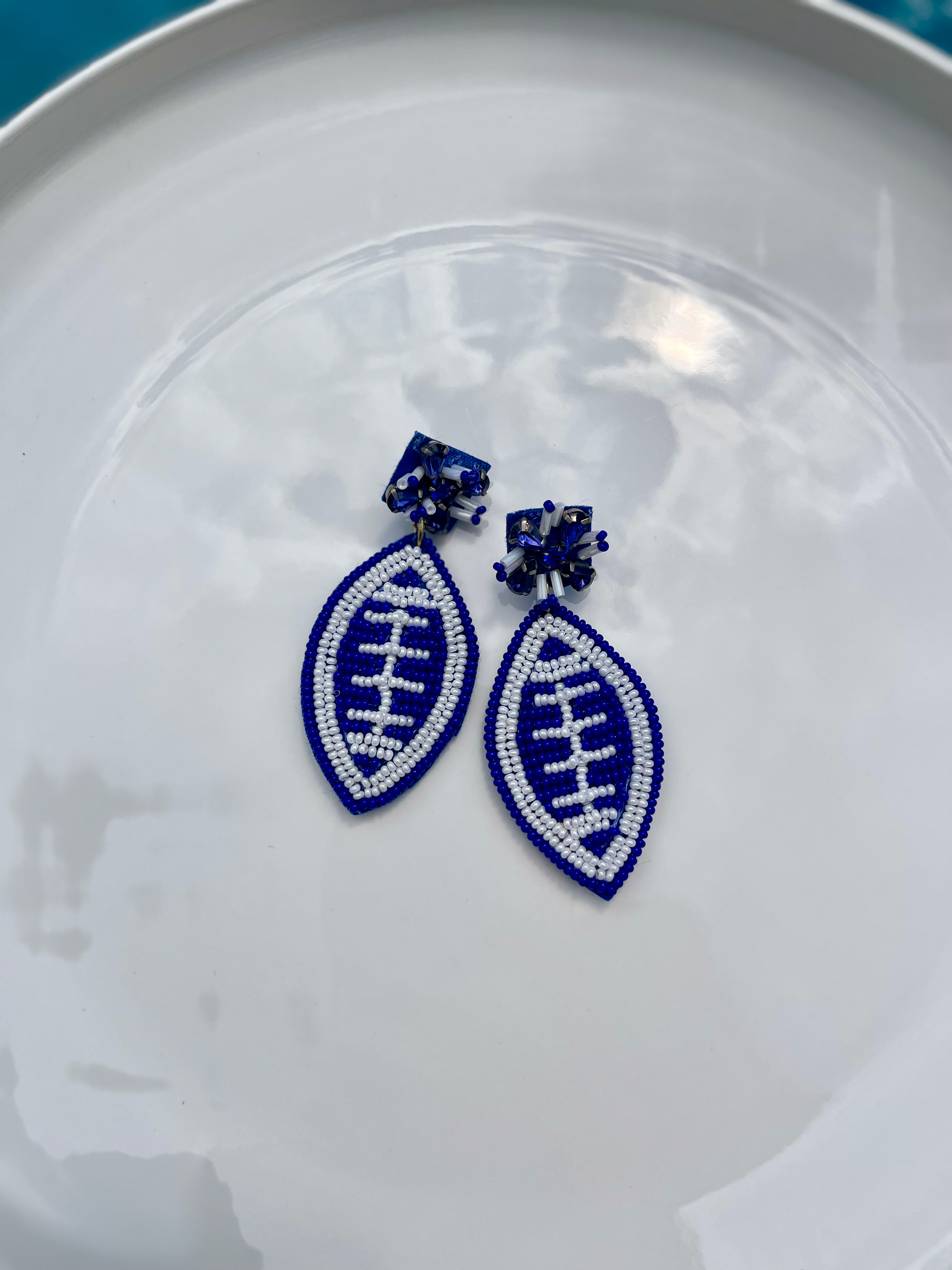 Football Beaded Earrings