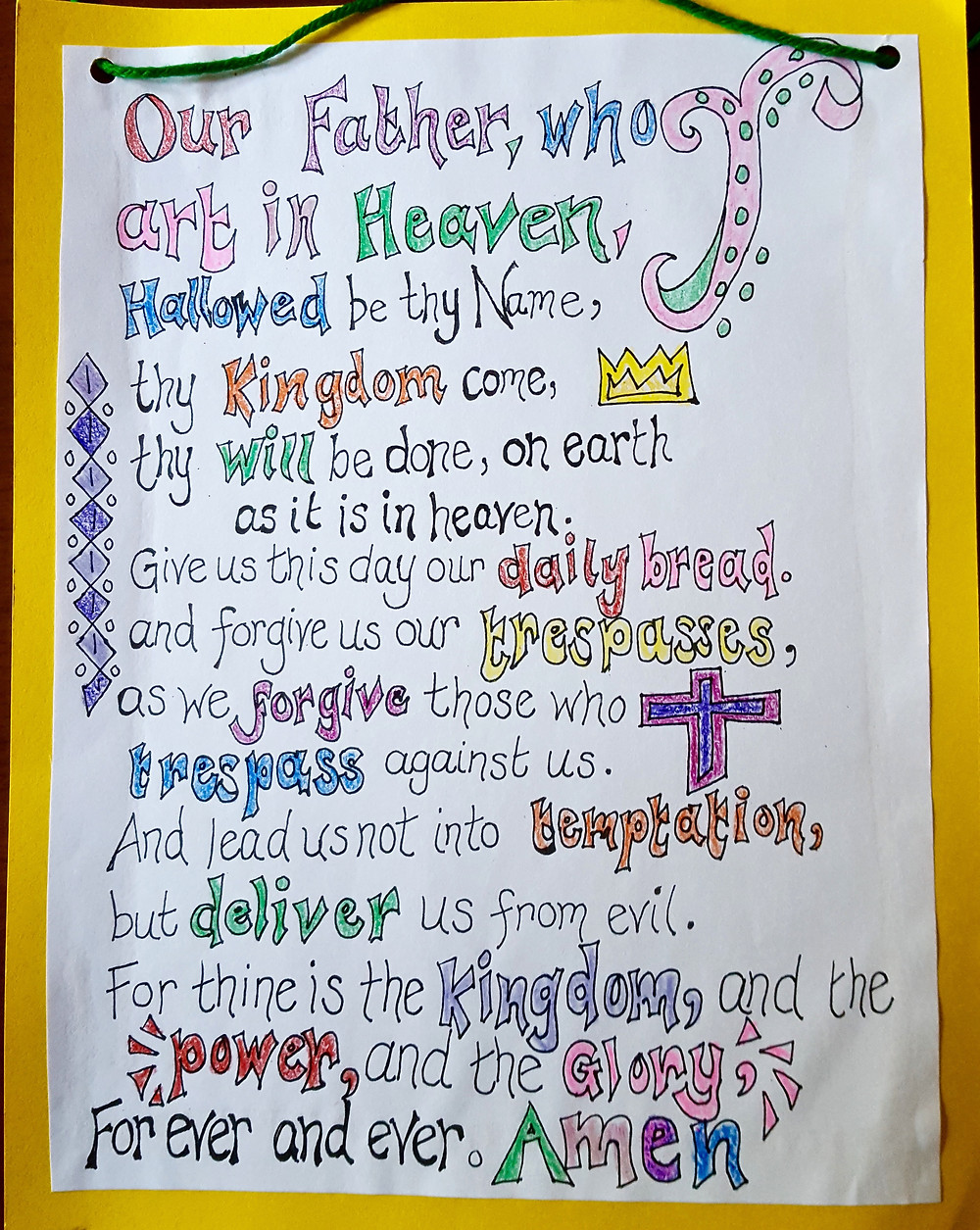 The Lord's Prayer as illustrated by the children in the Godly Play classroom.