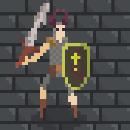 knight crusader pixel art game sprite aseprite pyxel edit
