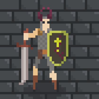 knight crusader pixel art game sprite aseprite pyxel edit