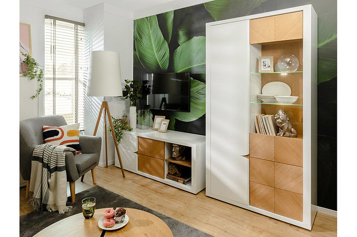 Thumbnail: White gloss and wood TV Stand ROVIKA