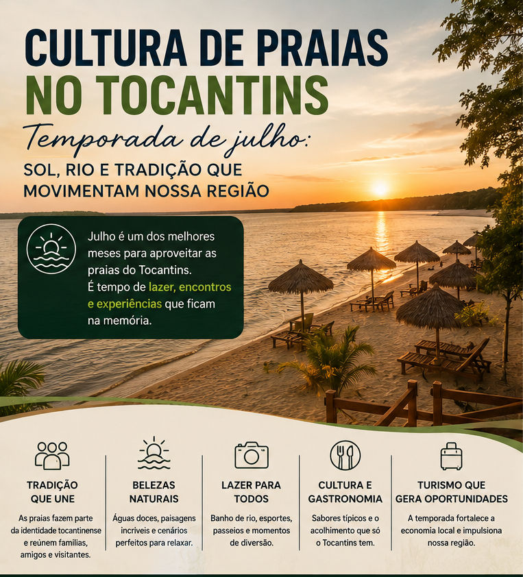 Julho no Tocantins: descubra o encanto das praias de rio e aproveite a temporada