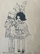 Sketch of two flappers - writers and artisits