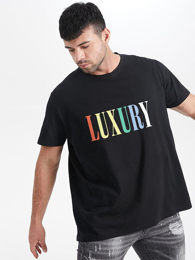 Plus Size Black Tshirt for Men