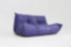 Vintage purple leather Togo 2 seater sofa by Ligne Roset 1990s