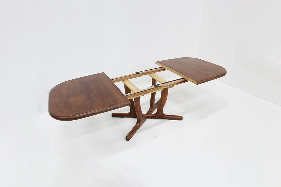 Thumbnail: Vintage large oval extendable dining table 1960s