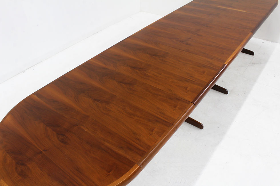 Vintage large oval extendable dining table 1960s XL