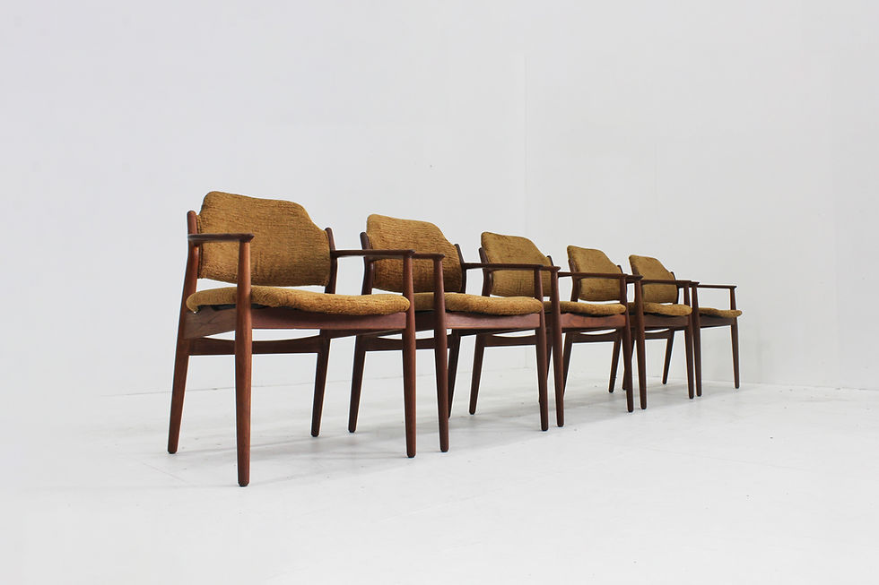 Vintage Danish Teak dining room Chairs Model 62a By Arne Vodder for Sibast
