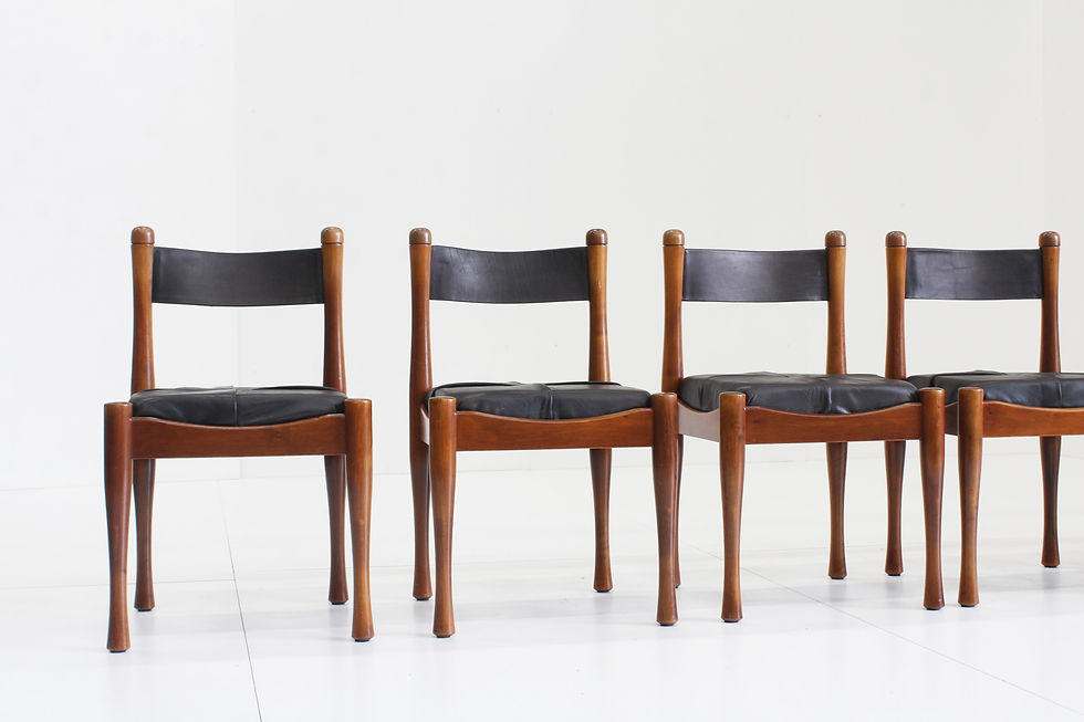 Thumbnail: Bernini vintage italian dining chairs by Silvio Coppela , set of 6