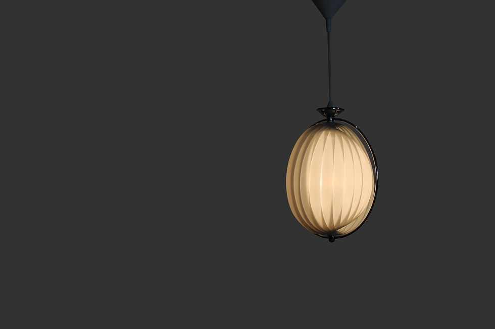 Thumbnail: Vintage retro moon lamellen lamp hanglamp