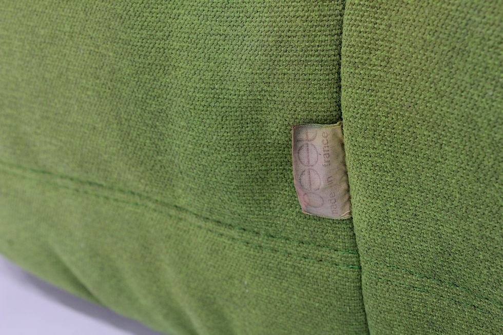 Thumbnail: Vintage Togo ligne roset armchair  green fabric 1980s by Michel Ducaroy