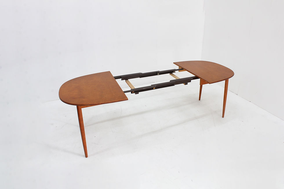 Thumbnail: Vintage oval extendable dining table 1960s Asko