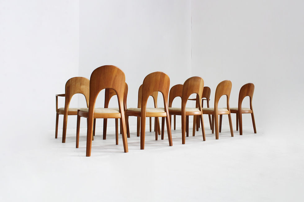 Thumbnail: Vintage Danish Dining Chairs by Niels Koefoed solid teak , Set of 10