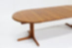 Thumbnail: Vintage Danish round extendable dining table solid teak 1960s XL
