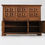 Thumbnail: Vintage Spanish Brutalist high cabinet made of solid wood from the 1960s. Large cabinet beautifully designed with graphic squ