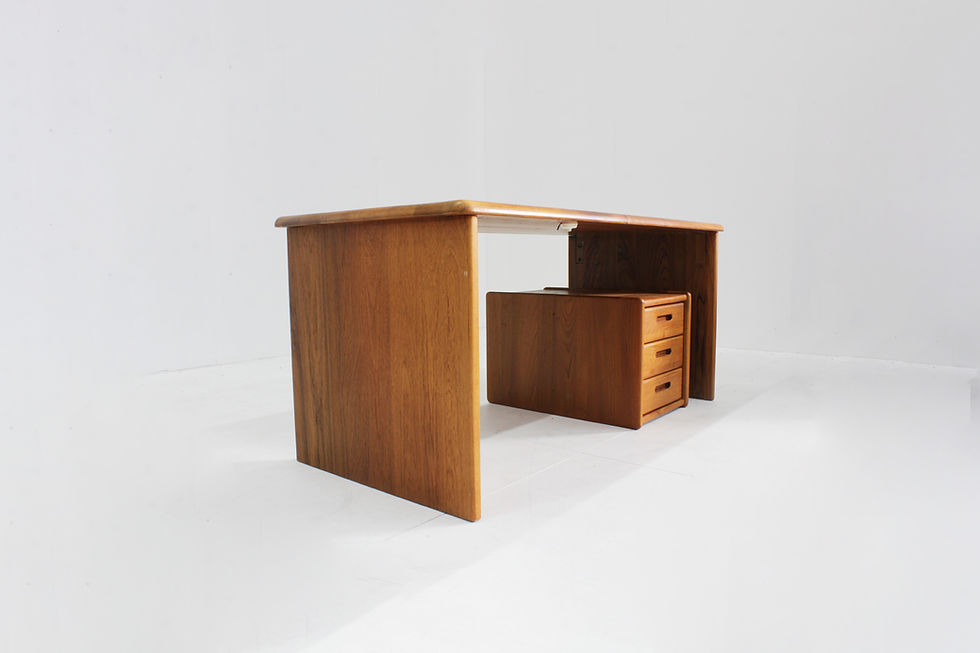 Vintage Danish solid teak desk 1960s