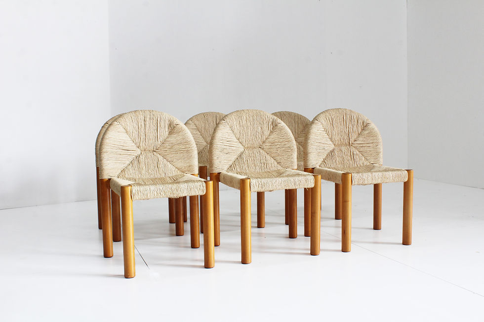 Thumbnail: Ciambotto dining chairs by De Pas, D'Urbino and Lomazzi set of 6