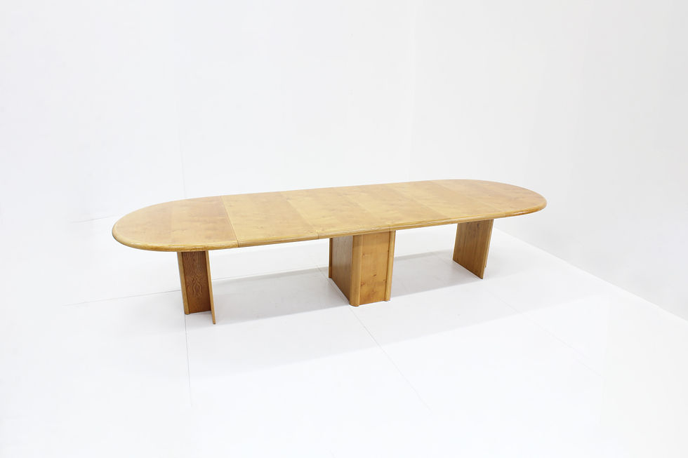 Thumbnail: Vintage large oval extendable dining table 1960s